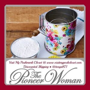 🦋 New Pioneer Woman Floral 3 Cup Stainless Steel Flour Sifter and Pastry Cutter